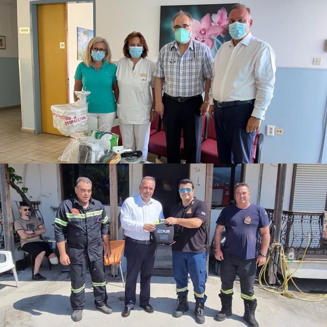 Παράδοση από το Δήμο Θάσου Ιατρικού Εξοπλισμού στο Κέντρο Υγείας Πρίνου Θάσου και αυτόματου απινιδωτή στο Πυροσβεστικό Κλιμάκιο Θάσου