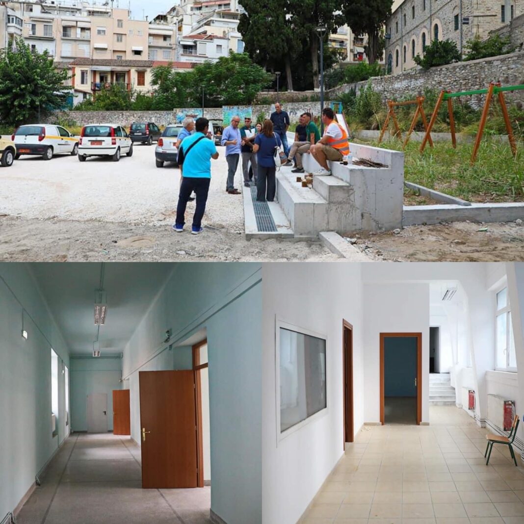 Επιθεώρηση εργασιών στο 12ο Δημοτικό Σχολείο Καβάλας από τον Δήμαρχο Καβάλας, Θόδωρο Μουριάδη