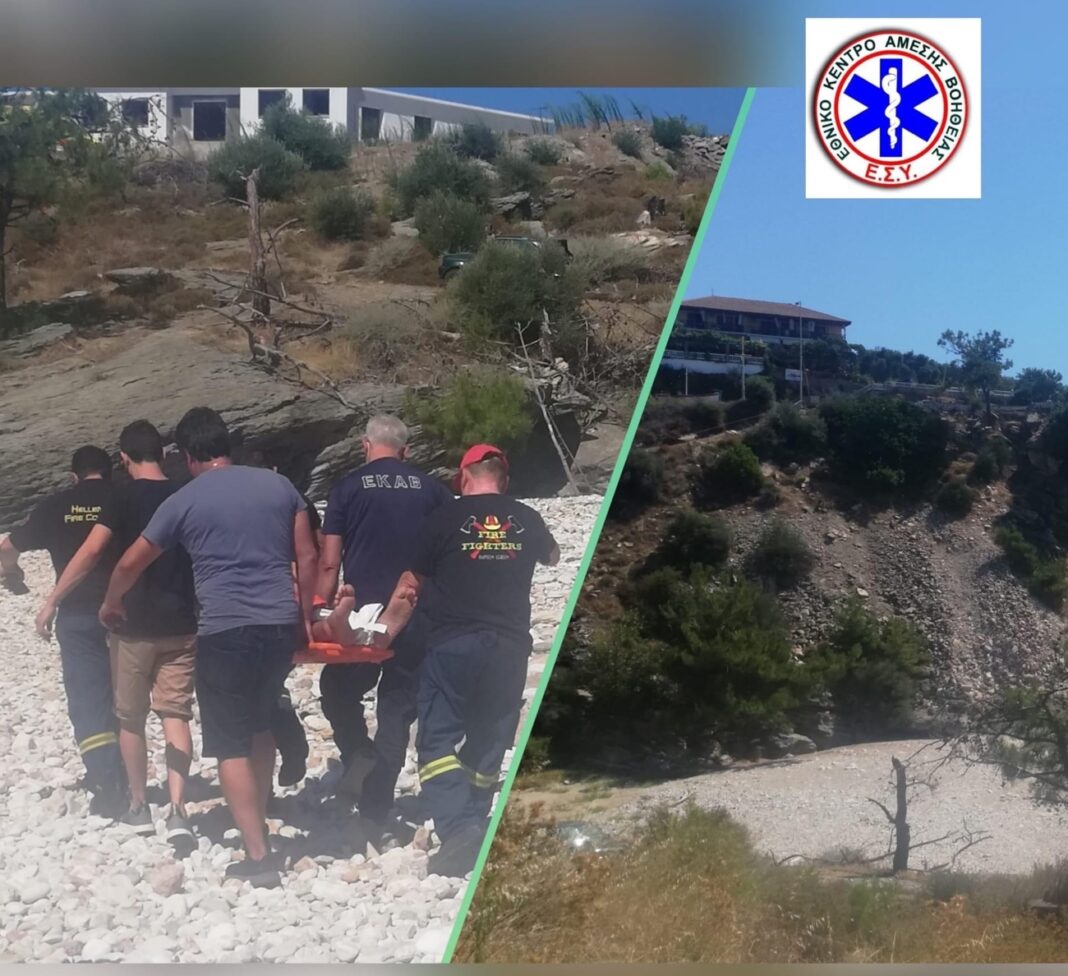 30χρονος έπεσε απο ύψος 15 μέτρων στη Θάσο