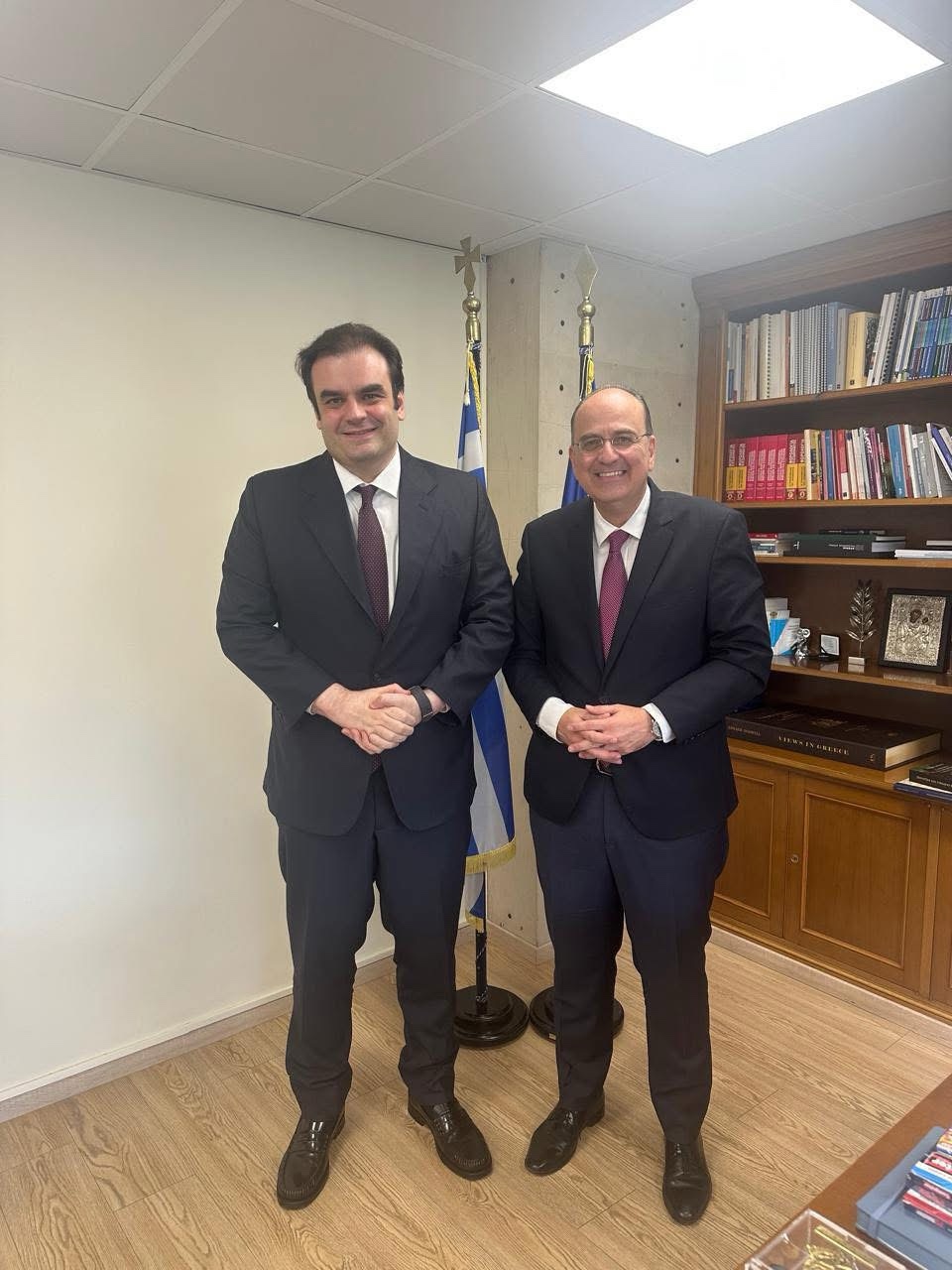 Ο Μακάριος Λαζαρίδης συναντήθηκε με τον Υπουργό Οικονομικών Κυριάκο Πιερρακάκη