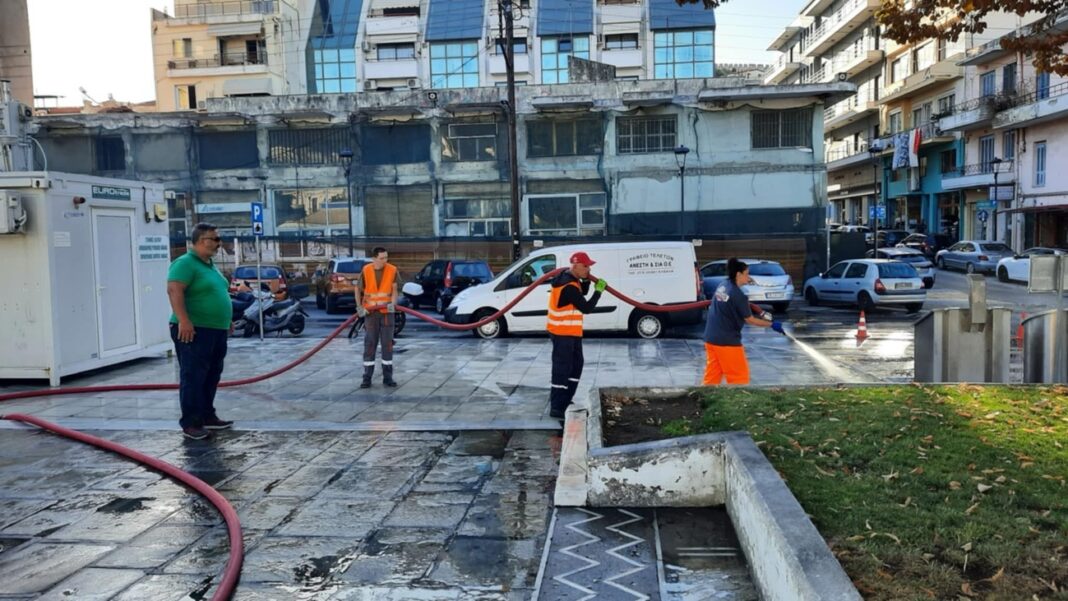 Επιχείρηση καθαρισμού σε διάφορα σημεία της πόλης