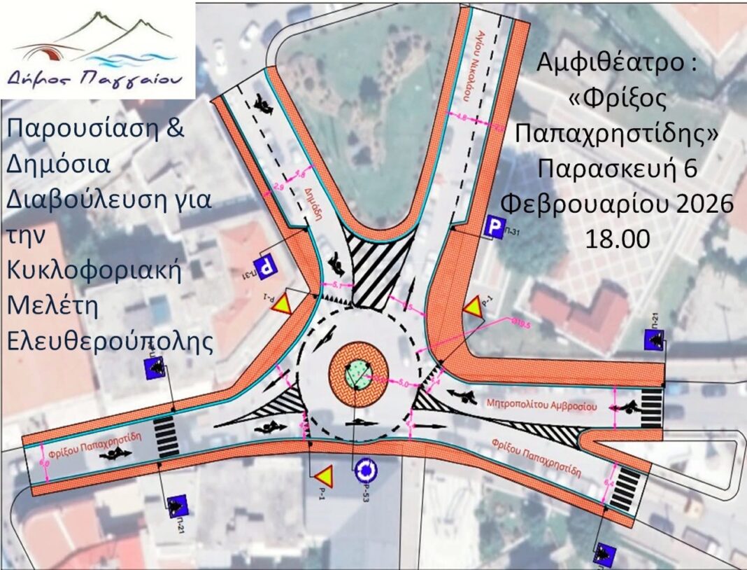 Παρουσίαση και δημόσια διαβούλευση για την κυκλοφοριακή μελέτη Ελευθερούπολης